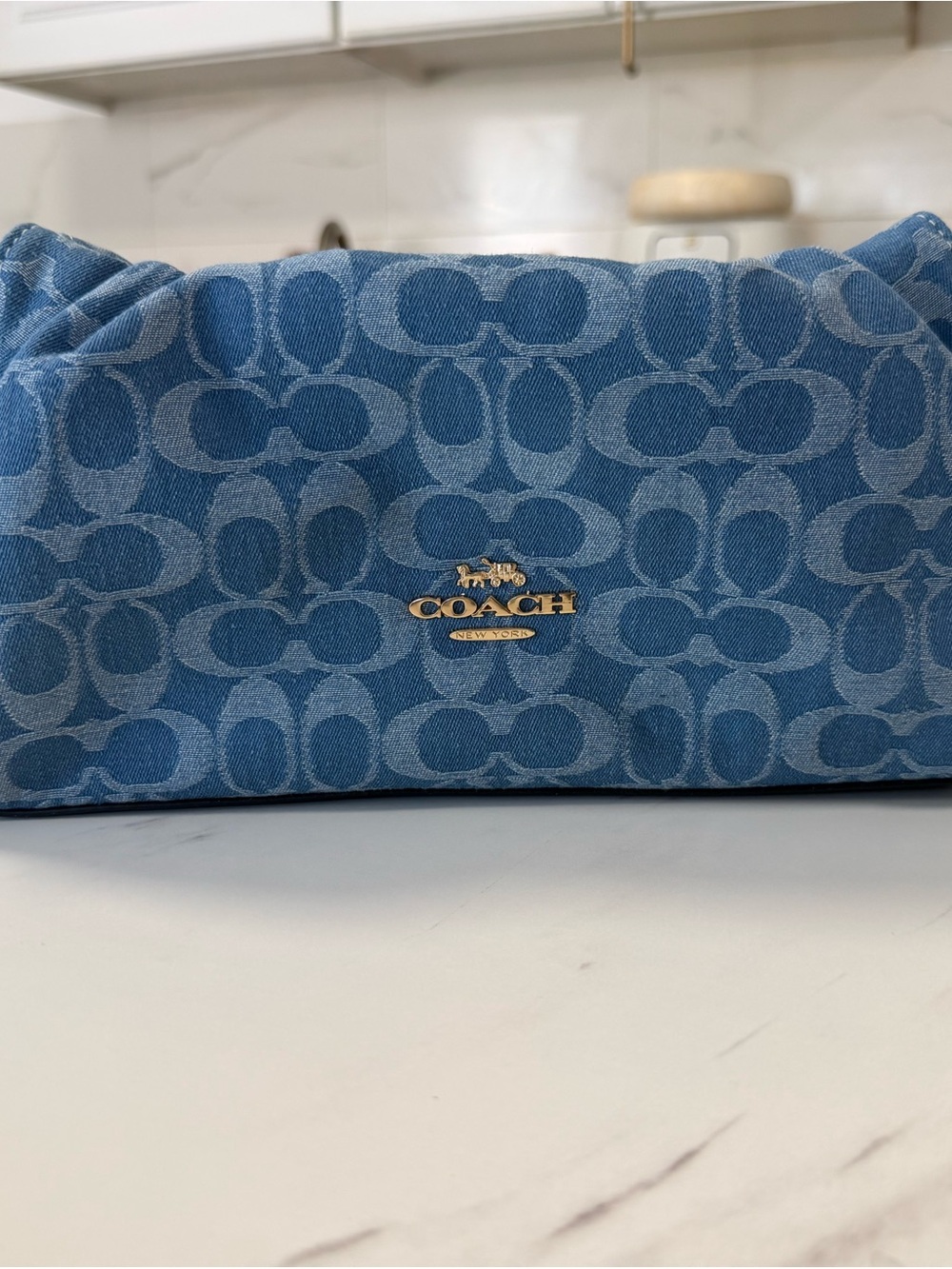Coach Outlet Faye Shoulder Bag in Signature Denim (Style No. CDE45).